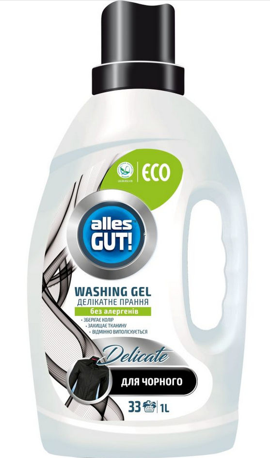 ALLES GUT ECO Гель для делікатного прання чорних та темних тканин 1000 мл